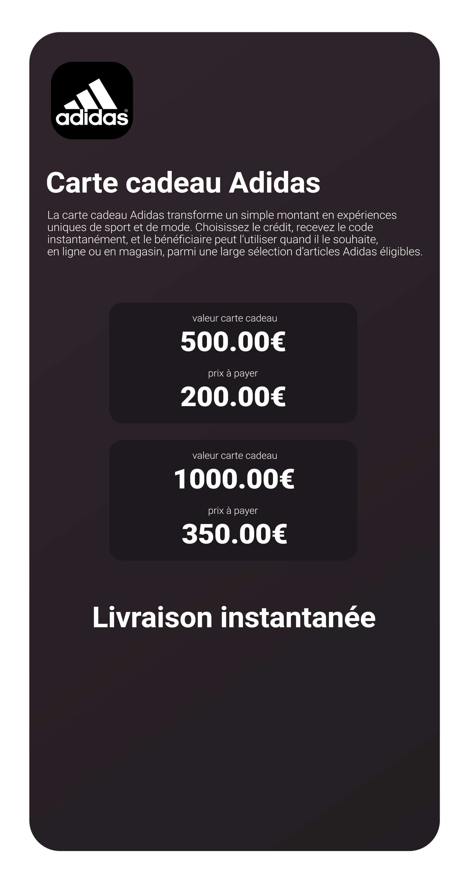 Aperçu cashback et récompenses dans l’app
