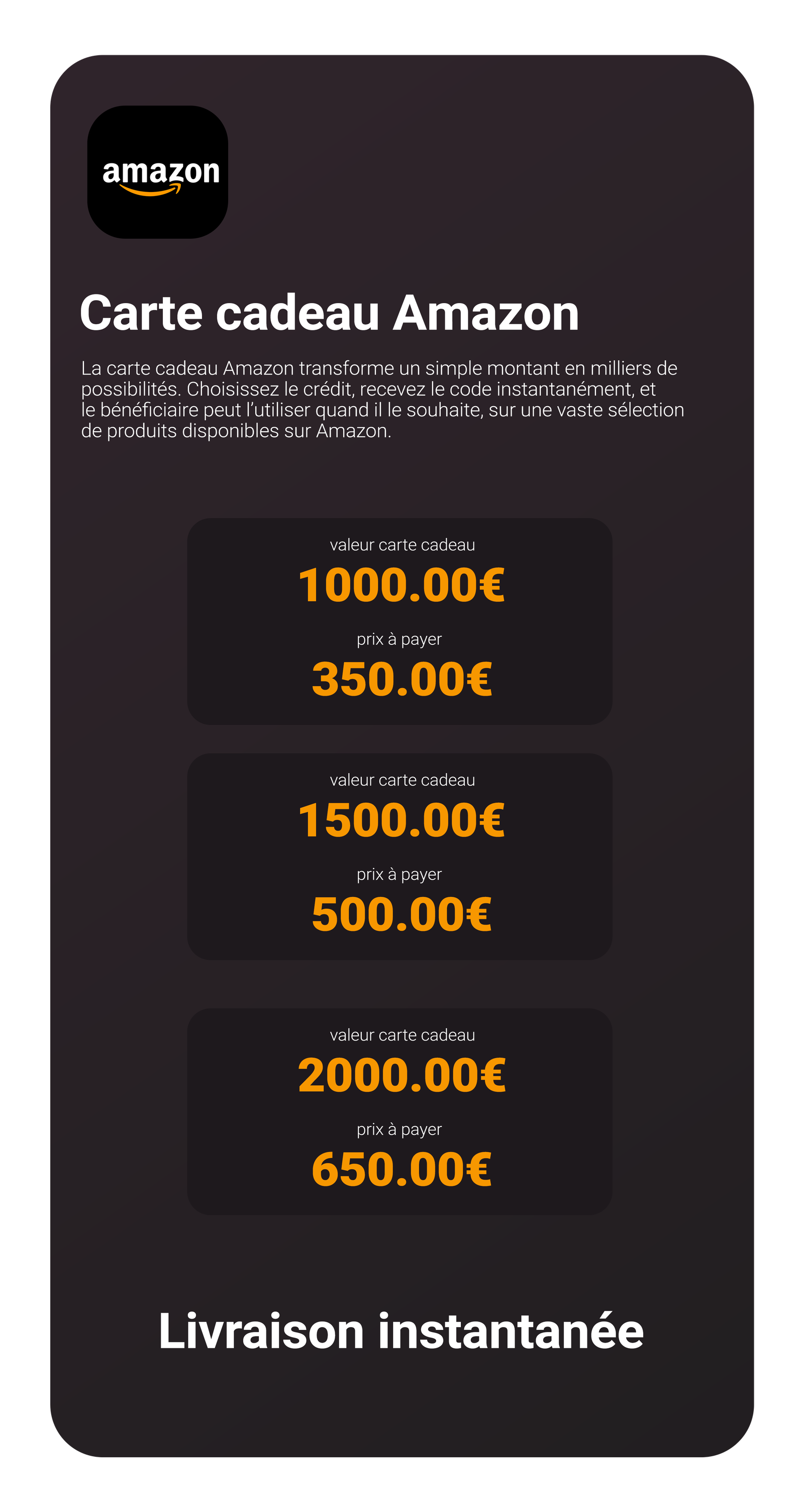 Aperçu cashback et récompenses dans l’app